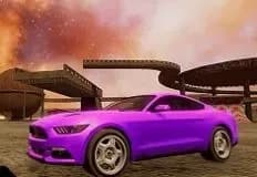 Crazy Car Stunts In Moon Cosmic Arena